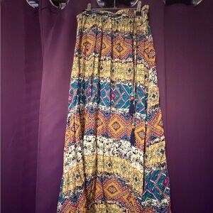 Bohemian, hippie, festival flowy maxi skirt, size M